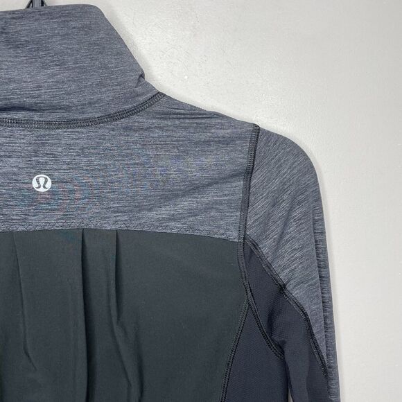LULULEMON Womens Sun Runner Hybrid Pullover Sz 4 Black Gray 1/2-Zip Jacket - Picture 6 of 7
